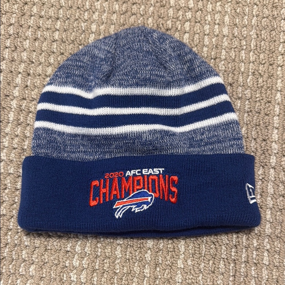 Buffalo Bills New Era Blue and White AFC East Champions Beanie